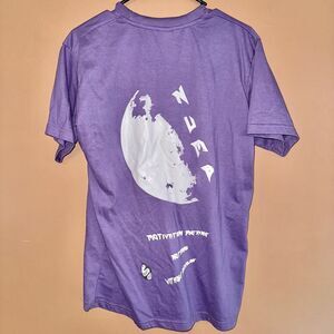 NUMB Men's Bodybuilding Mock Neck Tee T-Shirt Purple White Medium